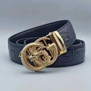 Dragon Buckle Belt Black Leather — seller product photo