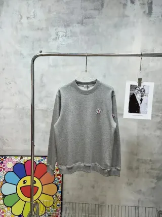 Moncler Grey Logo Patch Crewneck Sweatshirt — seller product photo