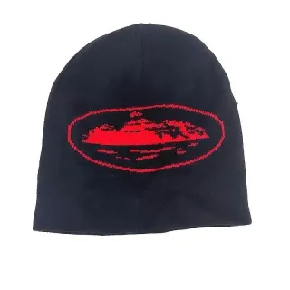 Beanie with Red Embroidered Boat Design — seller product photo
