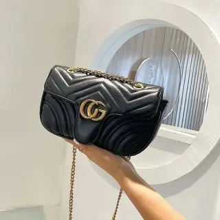 Gucci GG Marmont Black Leather Shoulder Bag — seller product photo