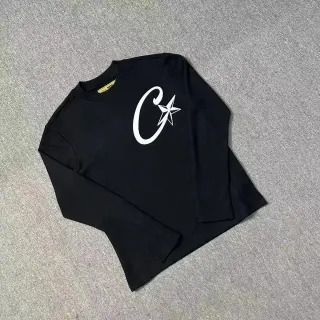 Black Long Sleeve T-Shirt with White Star Logo — seller product photo