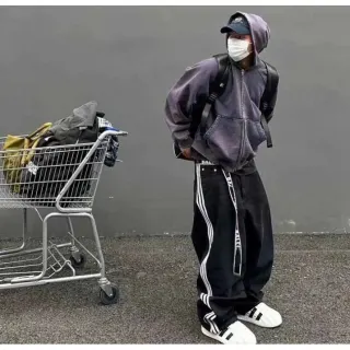 Balenciaga Track Black & White Side Stripe Trousers — seller product photo