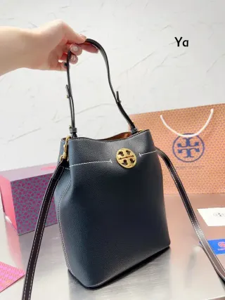 Tory Burch Classic Logo Black Bucket Bag — seller product photo