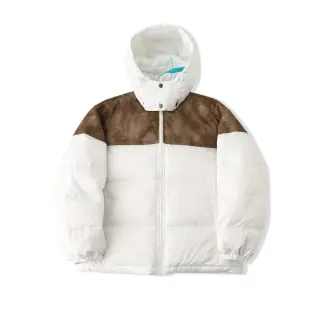 Sup-36 White & Brown Patchwork Puffer Jacket — seller product photo