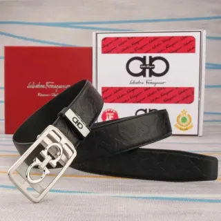 Salvatore Ferragamo Gancini Belt Black Leather — seller product photo