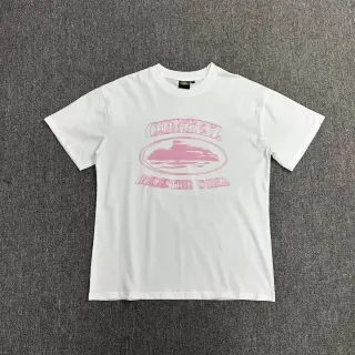White 'Cortez' T-Shirt with Pink Graphic — seller product photo