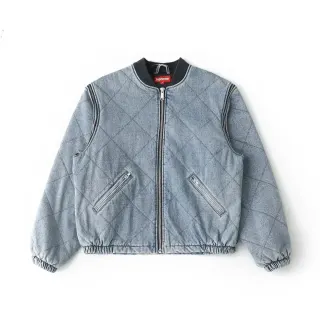 Supreme Diamond Quilt Denim Bomber Jacket D2 Blue — seller product photo