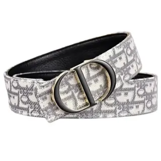 Dior Monogram Belt White & Black Leather — seller product photo