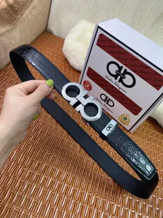 Salvatore Ferragamo Gancini Belt Black Leather Accessory — seller product photo