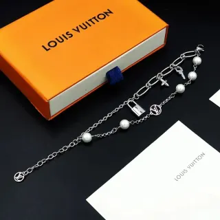 Louis Vuitton Pearl & Lock Charm Bracelet — seller product photo
