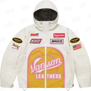 Supreme x Vanson Leathers White Racing Jacket — seller product photo