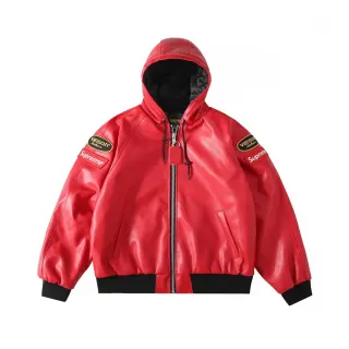 Supreme SUP-23 Red Leather Bomber Jacket — seller product photo