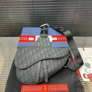 Dior Saddle Bag Grey Monogram Canvas Crossbody — seller product photo