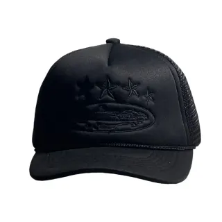 Black Embroidered Trucker Hat Cap — seller product photo