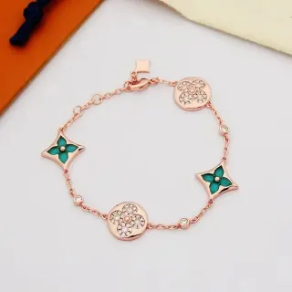Louis Vuitton Tabi Rose Gold Green Flower Bracelet — seller product photo